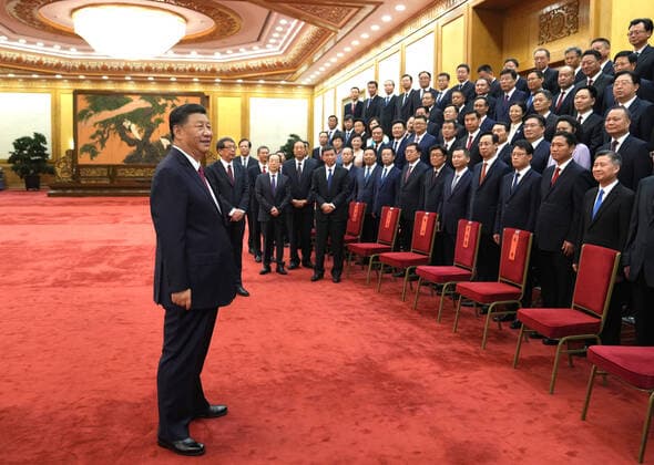 (210629) -- BEIJING, June 29, 2021 -- Chinese President Xi Jinping, also general secretary of the Communist Party of China (CPC) Central Committee and chairman of the Central Military Commission, meets with outstanding Party secretaries of county-level CPC committees selected from across the country in Beijing, capital of China, June 29, 2021. ) CHINA-BEIJING-XI JINPING-COUNTY-LEVEL CPC SECRETARIES-MEETING (CN) LixXueren 