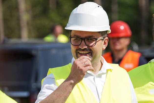 Poland Politics Daily Marcin Horala visiting the construction site of a waterway connecting the Vistula Lagoon with the Gulf of Gdansk is seen in Nowy Swiat, Vistula Spit, Poland on 1 July 2021 Controversial The Vistula Spit canal is curently under construction canal across the Polish section of the Vistula Spit that will create a second connection between the Vistula Lagoon and Gdansk Bay (Baltic Sea) Nowy Swiat Poland fludra-polishpr210701_nps8v  Copyright: xMichalxFludrax
