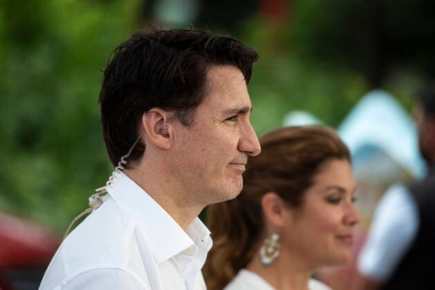 July 1, 2021, Ottawa, on, Canada: Prime Minister Justin Trudeau and his wife Sophie Gregoire Trudeau participate in a Canada Day interview live on CBC Radio Canada at the Parkdale Public Market in Ottawa on Canada Day, Thursday, July 1, 2021. Ottawa Canada  - ZUMAc35_ 20210701_zaf_c35_023 Copyright: xJustinxTangx