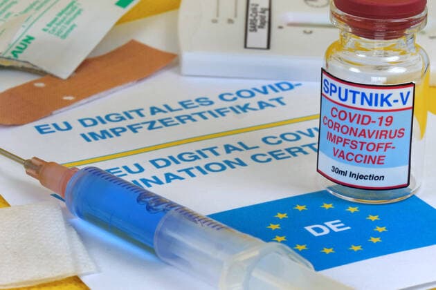 EU vaccination certificate as a symbol Vaccination certificate