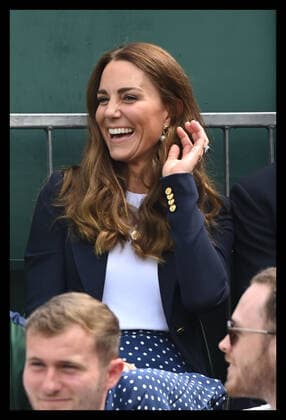 . 02 07 2021. London, United Kingdom. Kate Middleton, Duchess of Cambridge, on day five of the Wimbledon Tennis Championships in London.  xStephenxLockx xi-Imagesx IIM-22344-0009