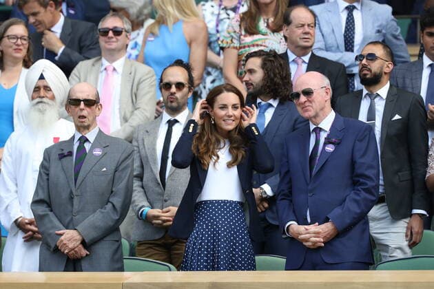 . 02 07 2021. London, United Kingdom. Kate Middleton, The Duchess of Cambridge, on day five of the Wimbledon Tennis Championships in London.  xStephenxLockx xi-Imagesx IIM-22344-0061