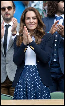 . 02 07 2021. London, United Kingdom. Kate Middleton, the Duchess of Cambridge, in the Royal Box on day five of the Wimbledon Tennis Championships in London.  xStephenxLockx xi-Imagesx IIM-22344-0074