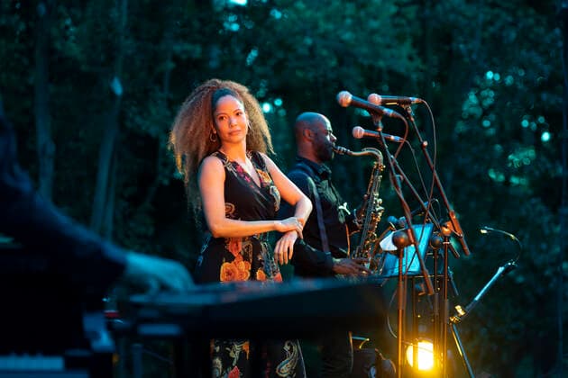 July 2, 2021, Madrid, Spain: Singer Ela Ruiz performs during the Ladies of Jazz & Soul of the Jazz Palacio Real 2021 festival at the Campo del Moro Gardens in Madrid. Madrid Spain - ZUMAs197 20210702_zaa_s197_189 Copyright: xAtilanoxGarciax