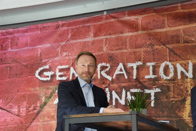 Christian Lindner FDP MdB at TV talk Munich 02 07 21 Rotkreuzplatz FDP election speaker Munich