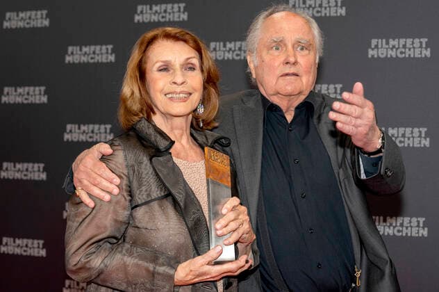 Senta Berger with husband Michael Verhoeven at the presentation of the CineMerit Award to Senta Berger at the 38 Filmfest München 2021 in Gasteig Munich, 04 07 2021 Foto:xN.xKolinzx xFuturexImage