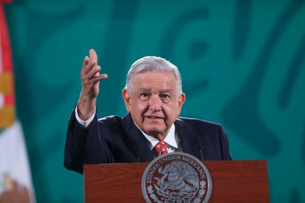 News Bilder des Tages Mexican President Andres Manuel Lopez Obrador attends his daily press conference at the Palacio Nacional, in Mexico City, Mexico, 05 July 2021. Mexican President Andres Manuel Lopez Obrador press conference !ACHTUNG: NUR REDAKTIONELLE NUTZUNG!  Copyright: xSashenkaxGutierrezx MEX6261 20210705-20c3630b0d3e5bebf9c5097c59c046894b2aa364
