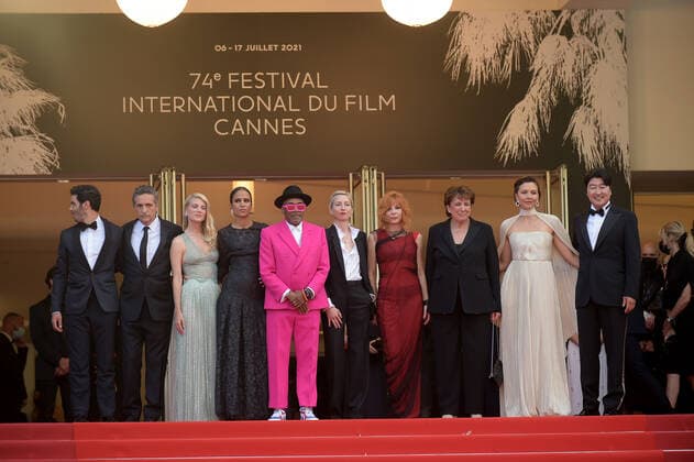 74th Cannes Film Festival 2021, Red Carpet film : ˜Annette™ and Opening ceremony. Pictured: Spike Lee, Melanie Laurent, Mylene Farmer, Jessica Hausner, Maggie Gyllenhaal, Mati Diop, Tahar Rahim, Song Kang-ho, Kleber Mendonca Filho  Copyright: xAlbertoxTerenghi Cannesx2021x xIx xCannesxpoolx
