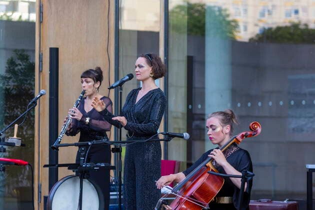 Synagogue Youkali, concert preview in the courtyard of the Dresden Synagogue, as part of the Dresden Open Air Kultursommer excerpts from the program, which will premiere on 15 July 20 clock 2 perfo