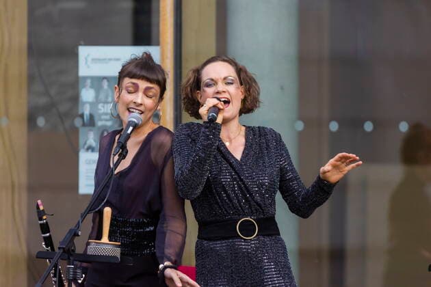 Synagogue Youkali, concert preview in the courtyard of the Dresden Synagogue, as part of the Dresden Open Air Kultursommer excerpts from the program, which will premiere on 15 July 20 clock 2 perfo