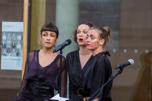 Synagogue Youkali, concert preview in the courtyard of the Dresden Synagogue, as part of the Dresden Open Air Kultursommer excerpts from the program, which will premiere on 15 July 20 clock 2 perfo