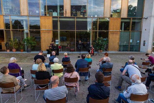 Synagogue Youkali, concert preview in the courtyard of the Dresden Synagogue, as part of the Dresden Open Air Kultursommer excerpts from the program, which will premiere on 15 July 20 clock 2 perfo