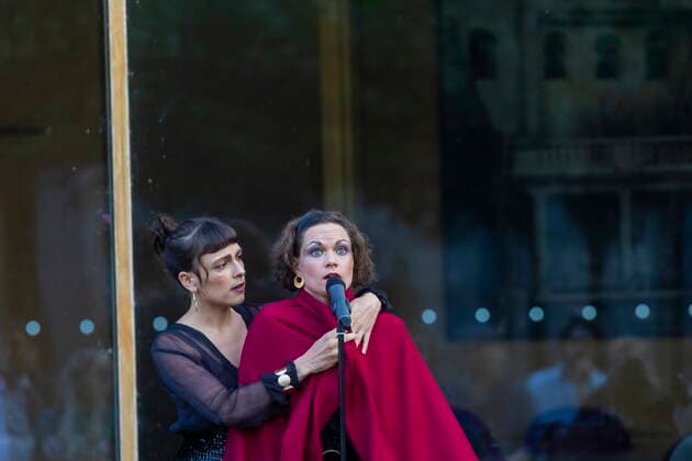 Synagogue Youkali, concert preview in the courtyard of the Dresden Synagogue, as part of the Dresden Open Air Kultursommer excerpts from the program, which will premiere on 15 July 20 clock 2 perfo