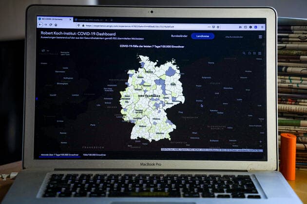 Coronavirus in Germany Covid 19 Dashboard of the Robert Koch Institute 08 07 2021 Robert Koch Institute 7 days Incidence 5.2 7 days Number of cases 4 357 COVID 19 Cases 3 733 519 Addition by 970 compared to previous day COVID 19 Deaths 91 141 Addition by 31 compared to previous day
