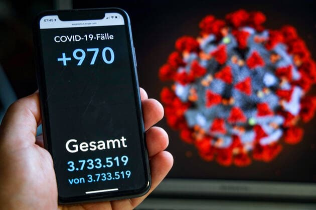 Coronavirus in Germany Covid 19 Dashboard of the Robert Koch Institute 08 07 2021 Robert Koch Institute 7 days Incidence 5.2 7 days Number of cases 4 357 COVID 19 Cases 3 733 519 Addition by 970 compared to previous day COVID 19 Deaths 91 141 Addition by 31 compared to previous day