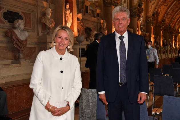 Marianne Wille and Dieter Reiter Lord Mayor of Munich Award of the Bavarian Order of Merit 2021 Honour, Award Antiquarium Residenz Munich 08 July 2021