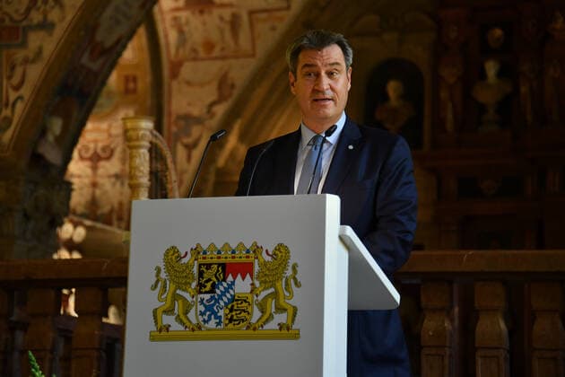 Dr Markus Söder Bavarian Prime Minister Award of the Bavarian Order of Merit 2021 Honour, Award Antiquarium Residenz Munich 08 July 2021