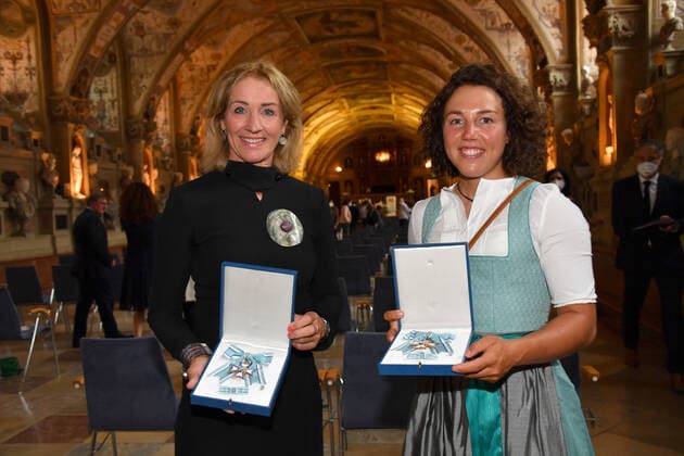 Michaela Gerg and Laura Dahlmeier Award of the Bavarian Order of Merit 2021 Honour, Award Antiquarium Residenz Munich 08 July 2021
