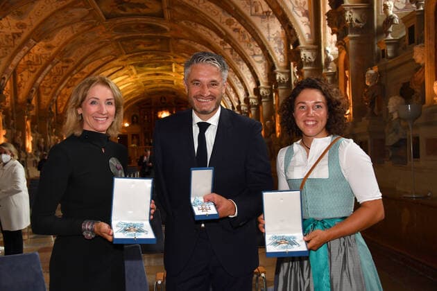 Michaela Gerg, Gerd Schönfelder and Laura Dahlmeier Award of the Bavarian Order of Merit 2021 Honour, Award Antiquarium Residenz Munich 08 July 2021