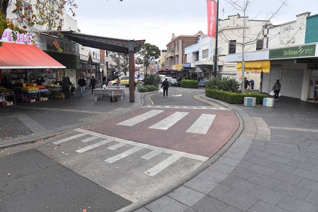 NSW POLICE COVID19 COMPLIANCE, A near empty plaza in the shopping district is seen in the southwestern suburb of Bankstown in Sydney, Friday, July 9, 2021. At least 100 more police will be deployed to southwest Sydney from Friday in a high-visibility operation to ensure compliance with public health orders. ( NO ARCHIVING, EDITORIAL USE ONLY, NO USE IN BOOKS WITHOUT CONSENT SYDNEY NSW AUSTRALIA  Copyright: xMICKxTSIKASx 20210709001555910236