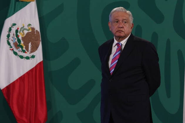 Mexico™s President Lopez Obrador At News Conference MEXICO CITY, MEXICO - JULY 8: Mexico™s President Andres Manuel Lopez Obrador gesticulates while offers a speech to media at National Palace on July 8, 2021 in Mexico City, Mexico. Copyright: xIsmaelxRosasx EYEPIXGROUP_IR_08072021_10237