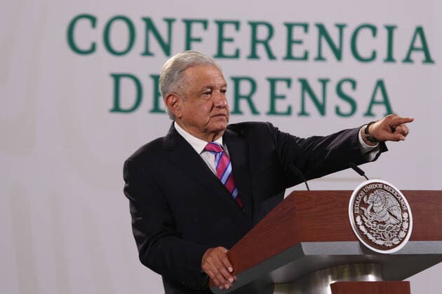 Mexico™s President Lopez Obrador At News Conference MEXICO CITY, MEXICO - JULY 8: Mexico™s President Andres Manuel Lopez Obrador gesticulates while offers a speech to media at National Palace on July 8, 2021 in Mexico City, Mexico. Copyright: xIsmaelxRosasx EYEPIXGROUP_IR_08072021_10238