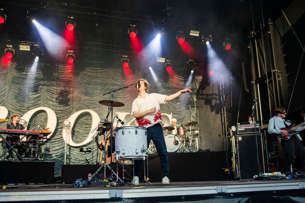 Jonathan Wischniowski, Frederik Rabe, Finn Thomas und Luca Göttner von Giant Rooks live beim Picknick Konzert auf der Zoopark Festwiese. Erfurt, 08.07.2021 Foto:xM.xKremerx xFuturexImage