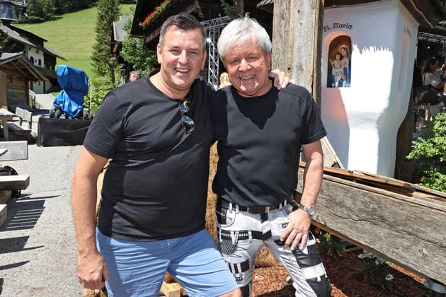 ORF Wenn die Musi spielt singer Marc Pircher and G G Anderson at the artists meeting for the music open air Wenn die Musi spielt on 09 07 2021 at the festival area in Bad Kleinkirchheim 20210709BOS0049