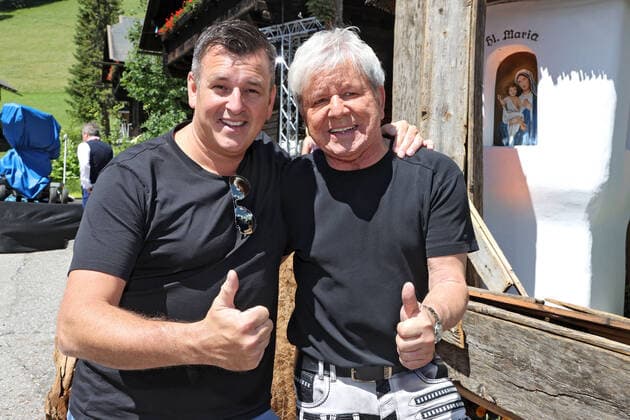 ORF Wenn die Musi spielt singer Marc Pircher and G G Anderson at the artists meeting for the music open air Wenn die Musi spielt on 09 07 2021 at the festival area in Bad Kleinkirchheim 20210709BOS0050