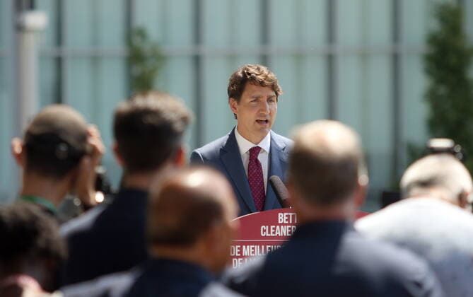July 9, 2021, Surrey, BC, Canada: Prime Minister Justin Trudeau answers questions from reporters following a transit announcement during a press conference at Surrey City Hall in Surrey, B.C., on Friday, July 9, 202. Surrey Canada  - ZUMAc35_ 20210709_zaf_c35_037 Copyright: xChadxHipolitox