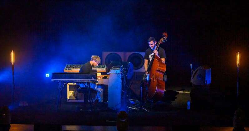 Copenhagen Jazz Festival 2021 The Danish jazz duo Bremer McCoy on stage in the DR Concert Hall on Friday 9 July 2021 Jonathan Bremer Bas and Morten McCoy Klaver, Roskilde  Copyright: TorbenxChristensen TorbenxChristensenx COP101 spdk20210709-233055-L