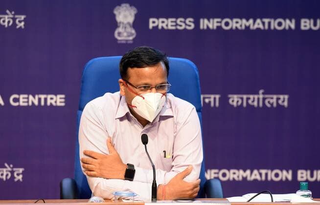NEW DELHI, INDIA - JULY 9: Lav Agarwal, Health Ministry Joint Secretary during a press briefing on Covid-19 at National Media Center on July 9, 2021 in New Delhi, India. The Union ministry of health and family welfare (MoHFW) on Friday expressed concern at the current situation of the coronavirus pandemic in Kerala and Maharashtra, two states which it said had the highest contribution in total Covid-19 cases reported by the country last week. (Photo by Raj K Raj Hindustan Times) Health Ministry Press Briefing On Covid-19