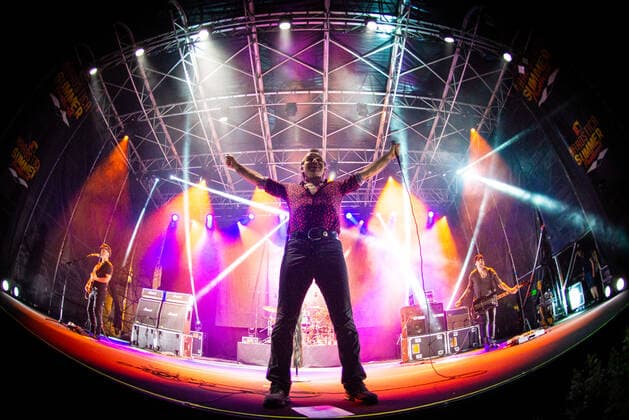 Italy: Piero Pelu 2021 The Italian rocker Piero Pelu performed last night at Marostica summer festival for his first gig after covid-19 pandemic. Italy Copyright: DenisxUlliana
