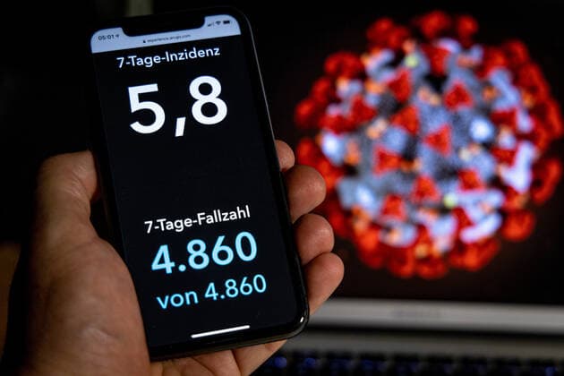 Coronavirus in Germany Covid 19 Dashboard of the Robert Koch Institute 10 07 2021 Robert Koch Institute 7 days Incidence 5.8 7 days Number of cases 4 860 COVID 19 cases 3 735 420 Addition of 952 compared to previous day COVID 19 deaths 91 225 Addition of 35 compared to previous day