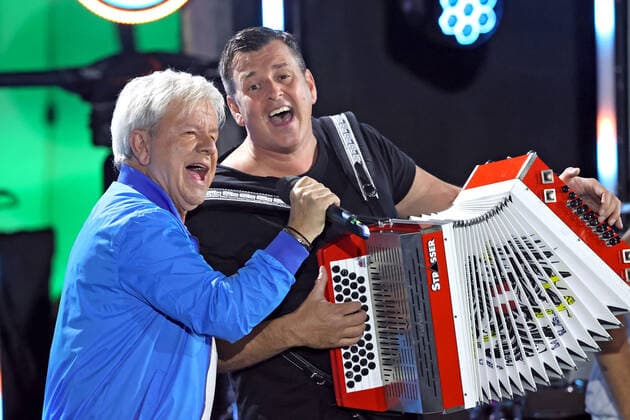 ORF Wenn die Musi spielt singer G G Anderson and Marc Pircher during the dress rehearsal for the music open air Wenn die Musi spielt on 09 07 2021 in Bad Kleinkirchheim 20210710BOS0108
