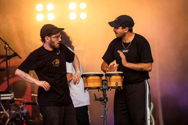 Jakob Amr and Djamin Izadi of the Leonids live at the Picnic Concert at the Zoopark Festwiese Erfurt, 10 07 2021 Foto:xM.xKremerx xFuturexImage