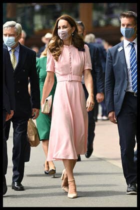 . 11 07 2021. London, United Kingdom. Kate Middleton, The Duchess of Cambridge, arriving for the Mens Singles Final on day thirteen of the Wimbledon Tennis Championships in London.  xStephenxLockx xi-Imagesx IIM-22390-0015