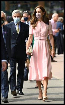 . 11 07 2021. London, United Kingdom. Kate Middleton, The Duchess of Cambridge and her father Michael Middleton arriving for the Mens Singles Final on day thirteen of the Wimbledon Tennis Championships in London.  xStephenxLockx xi-Imagesx IIM-22390-0018