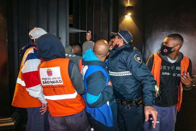 July 11, 2021, Sao Paulo, Sao Paulo, Brazil: A Task Force operation ends a clandestine party at a famous law firm in an upscale neighborhood of Sao Paulo, Brazil, on Saturday night (10)..There were about 500 people at the site and many were not wearing face masks. According to information from the Police, admission to the party cost R$1,500.00 (US$300) for men and R$800.00 (US$160) for women..The place was interdicted and fined. Sao Paulo Brazil - ZUMAl146 20210711_zaf_l146_005 Copyright: xPauloxLopesx
