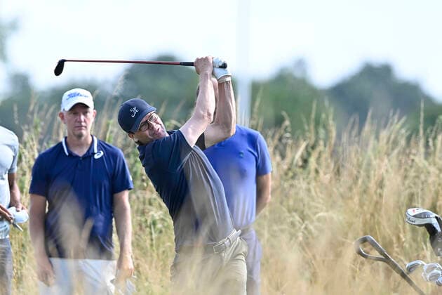 Prince Daniel playing golf with former tennis professional Thomas Johansson during the annual Victoria Golf at Ekerum golf course, Borgholm, Oland, Sweden, July 13, 2021 BORGHOLM Sweden x62360x,  Copyright: xMikaelxFritzon TTx VICTORIA GOLF TOURNAMENT 2021