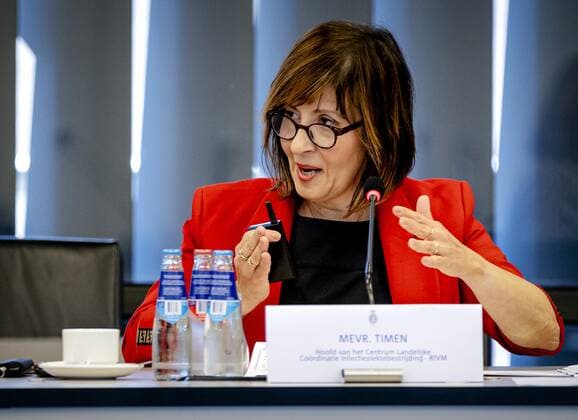 Aura Timen head of the National Coordination of Infectious Disease Control at the RIVM , in the House of Representatives during a technical briefing about the corona virus in The Hague, the Netherlands on July 13 2021 The infection figures have risen rapidly again, so that the cabinet has decided to tighten up the corona measures again ANP ROBIN VAN LONKHUIJSEN  Copyright: xHollandsexHoogtex xxANPx x433841961x