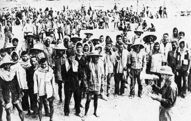 The Khmer Rouge, or Communist Party of Kampuchea, ruled Cambodia from 1975 to 1979, led by Pol Pot, Nuon Chea, Ieng Sary, Son Sen and Khieu Samphan. It is remembered primarily for its brutality and policy of social engineering which resulted in millions of deaths. Its attempts at agricultural reform led to widespread famine, while its insistence on absolute self-sufficiency, even in the supply of medicine, led to the deaths of thousands from treatable diseases (such as malaria). Brutal and arbitrary executions and torture carried out by its cadres against perceived subversive elements, or during purges of its own ranks between 1976 and 1978, are considered to have constituted a genocide. Several former Khmer Rouge cadres are currently on tr xSupplier:xCPAxMediaxCo.xLtd.x Copyright: xx