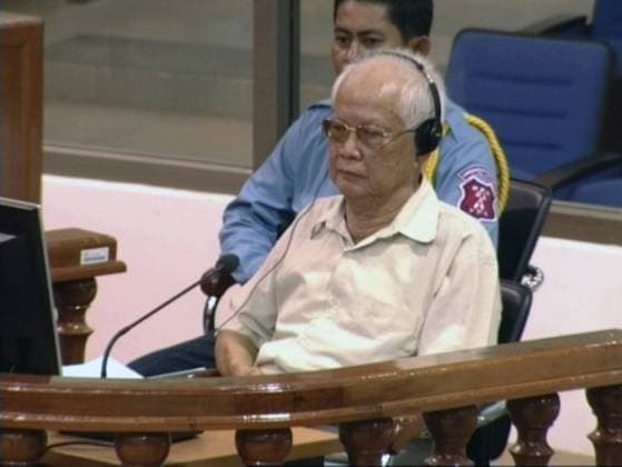 Khieu Samphan at a public hearing before the Pre-Trial Chamber in the Extraordinary Chambers in the Courts of Cambodia on 3 July 2009. Image Courtesy of Extraordinary Chambers in the Courts of Cambodia.<br ><br > The Khmer Rouge, or Communist Party of Kampuchea, ruled Cambodia from 1975 to 1979, led by Pol Pot, Nuon Chea, Ieng Sary, Son Sen and Khieu Samphan. It is remembered primarily for its brutality and policy of social engineering which resulted in millions of deaths. Its attempts at agricultural reform led to widespread famine, while its insistence on absolute self-sufficiency, even in the supply of medicine, led to the deaths of thousands from treatable diseases (such as malaria). Brutal and arbitrary executions and torture carried xSupplier:xCPAxMediaxCo.xLtd.x Copyright: xx