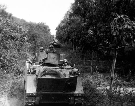 The Second Indochina War, known in America as the Vietnam War, was a Cold War era military conflict that occurred in Vietnam, Laos, and Cambodia from 1 November 1955 to the fall of Saigon on 30 April 1975. This war followed the First Indochina War and was fought between North Vietnam, supported by its communist allies, and the government of South Vietnam, supported by the U.S. and other anti-communist nations. The U.S. government viewed involvement in the war as a way to prevent a communist takeover of South Vietnam and part of their wider strategy of containment.<br ><br > The North Vietnamese government viewed the war as a colonial war, fought initially against France, backed by the U.S., and later against South Vietnam, which it regarde xSupplier:xCPAxMediaxCo.xLtd.x Copyright: xx