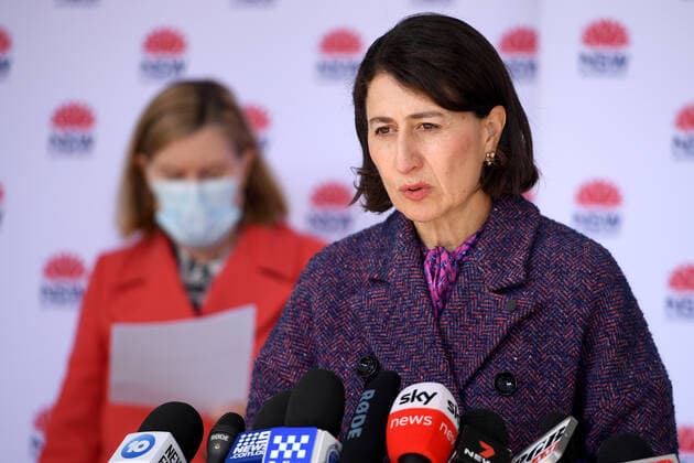 GLADYS BEREJIKLIAN COVID19 PRESSER, NSW Premier Gladys Berejiklian addresses media during a press conference in Sydney, Friday, July 16, 2021.( NO ARCHIVING, EDITORIAL USE ONLY, NO USE IN BOOKS WITHOUT CONSENT SYDNEY NSW AUSTRALIA  Copyright: xDANxHIMBRECHTSx 20210716001557624467