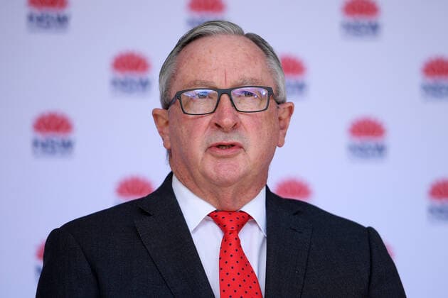 GLADYS BEREJIKLIAN COVID19 PRESSER, NSW Health Minister Brad Hazzard addresses media during a press conference in Sydney, Friday, July 16, 2021.( NO ARCHIVING, EDITORIAL USE ONLY, NO USE IN BOOKS WITHOUT CONSENT SYDNEY NSW AUSTRALIA  Copyright: xDANxHIMBRECHTSx 20210716001557624483