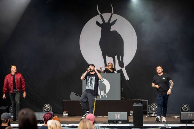 Danger Dan, Koljah and Panik Panzer from the Antilopen Gang live at the Picnic Concert at the Zoopark Festwiese Erfurt, 15 07 2021 Foto:xA.xLingex xFuturexImage