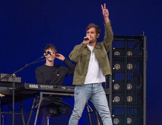 Singer Songwriter Max Giesinger 15 07 2021 Singer Songwriter Max Giesinger at the Strandkorb Open Air in the BRITA Arena Wiesbaden Wiesbaden BRITA Arena Hessen