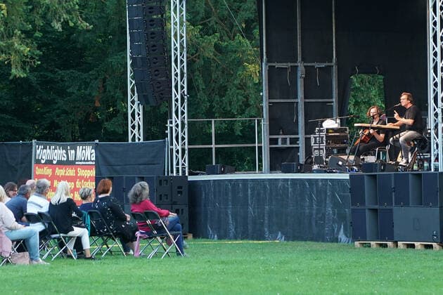 Musician Purple Schulz performs at Waldschwimmbad Mörfelden Mörfelden Walldorf 16 07 2021 Concert Purple Schulz