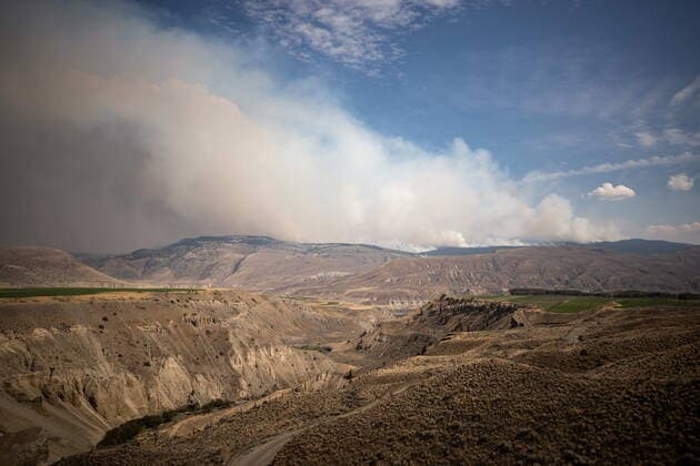 July 16, 2021, Ashcroft, BC, Canada: The Tremont Creek wildfire burns on the mountains above Ashcroft, B.C., on Friday, July 16, 2021. Ashcroft Canada  - ZUMAc35_ 20210716_zaf_c35_087 Copyright: xDarrylxDyckx